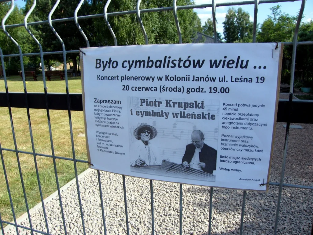 Zaproszenie na koncert plenerowy w Kolonii Janów