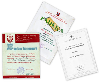 Dyplomy cymbalisty Piotra Kaczanowskiego