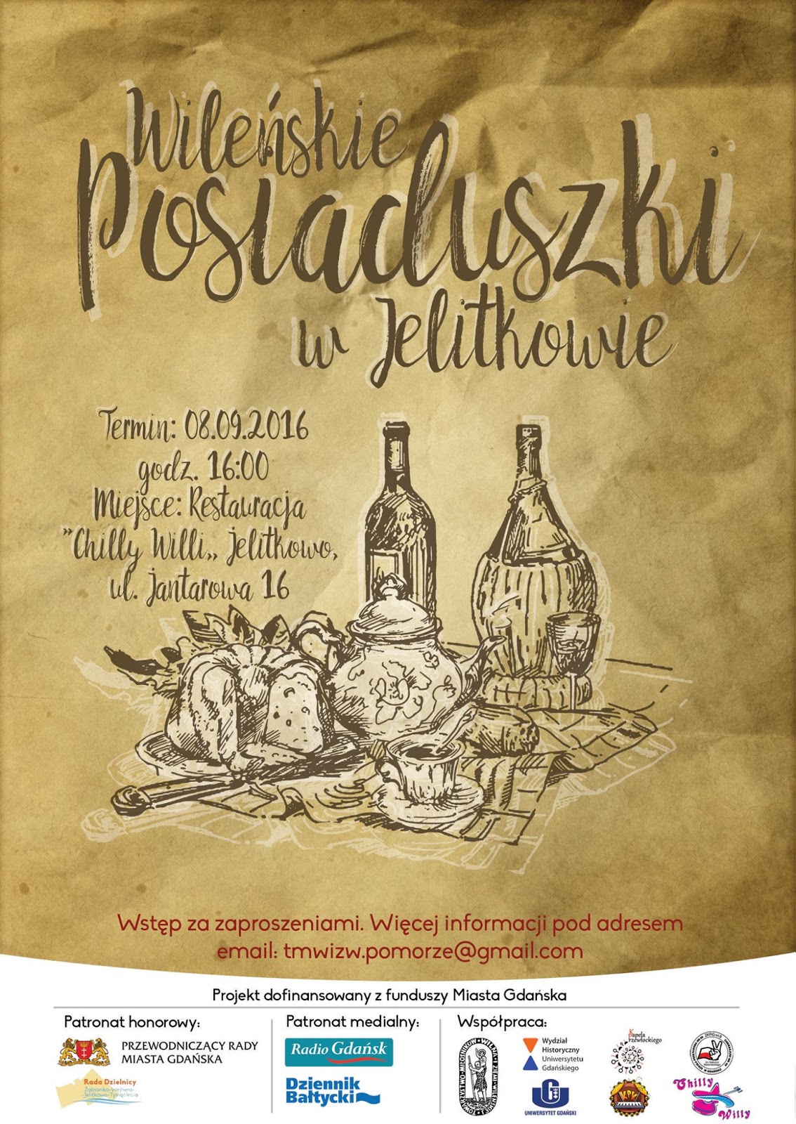 Plakat zapowiadający Posiaduszki Wileńskie w Gdańsku Plakat zapowiadający Posiaduszki Wileńskie w Gdańsku