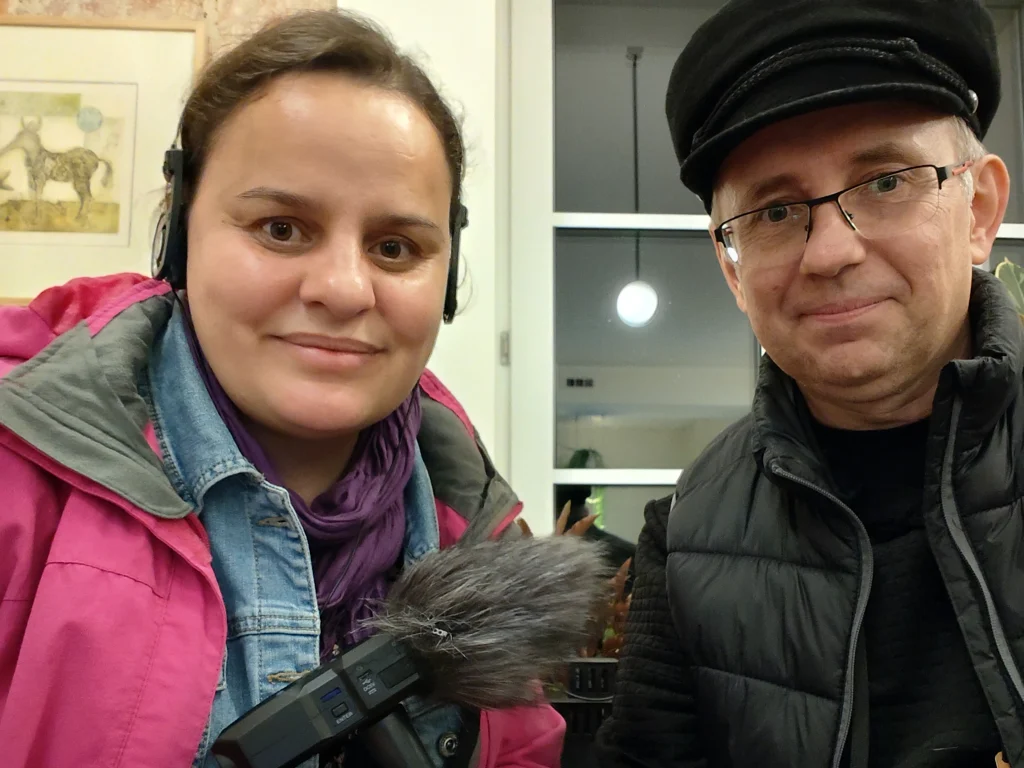 Podczas rozmowy z Marianą Kril dla audycji „Źródła” Polskiego Radia. Wiżajny, 2026